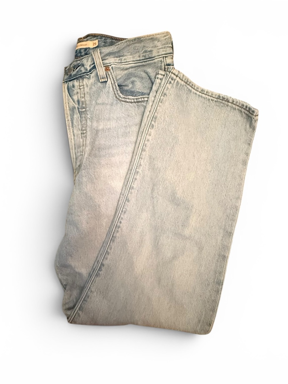Levi's Ribcage Straight Jeans Light Blue Wash Women’s Size 29